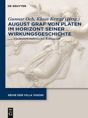 cover image of August Graf von Platen im Horizont seiner Wirkungsgeschichte